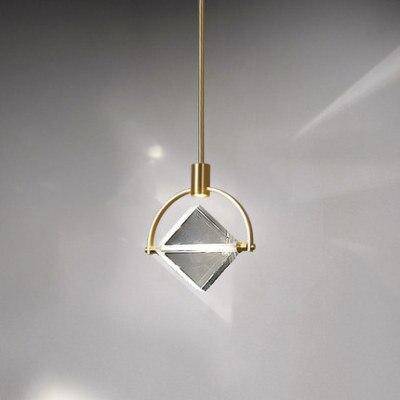 Suspension LED design avec rond doré et cristal de verre Luxury - vue 6 sur 6