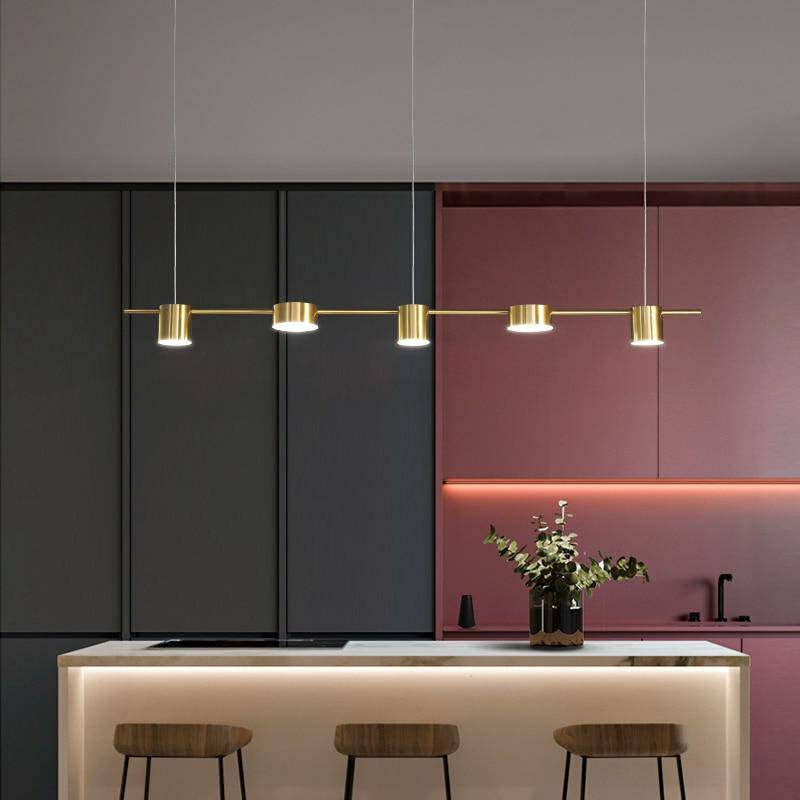 Lustre design à LED allongé en métal style Luxury Hang - vue 2 sur 14