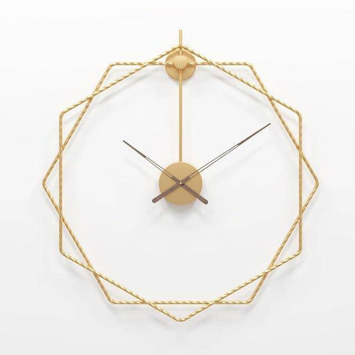 Horloge murale design hexagones décalés en métal
