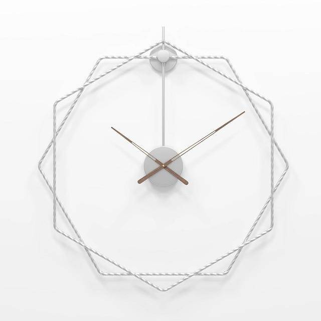 Horloge murale design hexagones décalés en métal - vue 4 sur 7