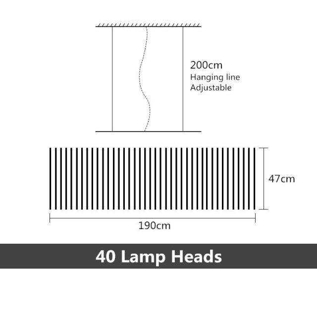 Lustre design LED réglable avec baguettes métalliques Lucian - vue 14 sur 14