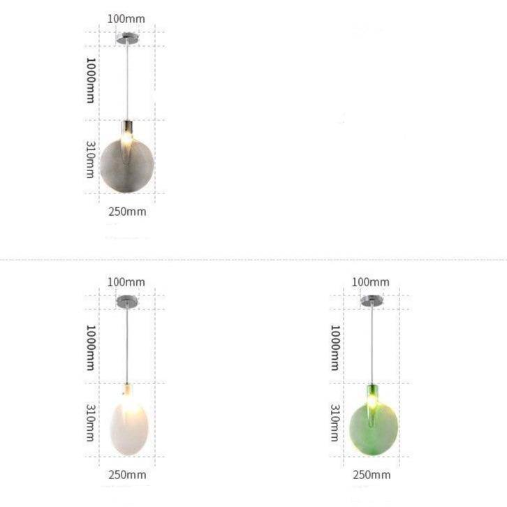 Suspension design disque en verre coloré à LED - vue 5 sur 6