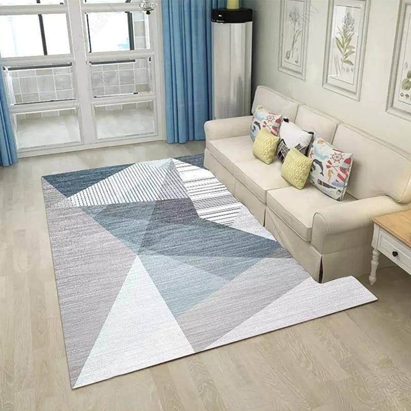 Tapis design géométrique rectangle bleu Area - vue 2 sur 3