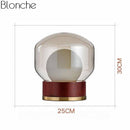 Lampe à poser design avec socle rétro doré et bois