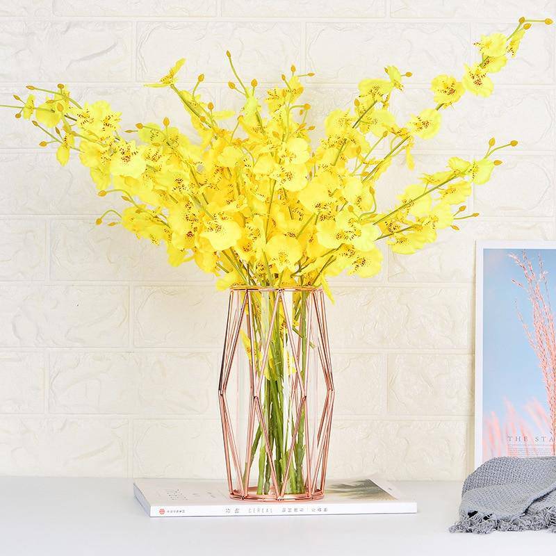 Vase design en métal et verre style Wedding