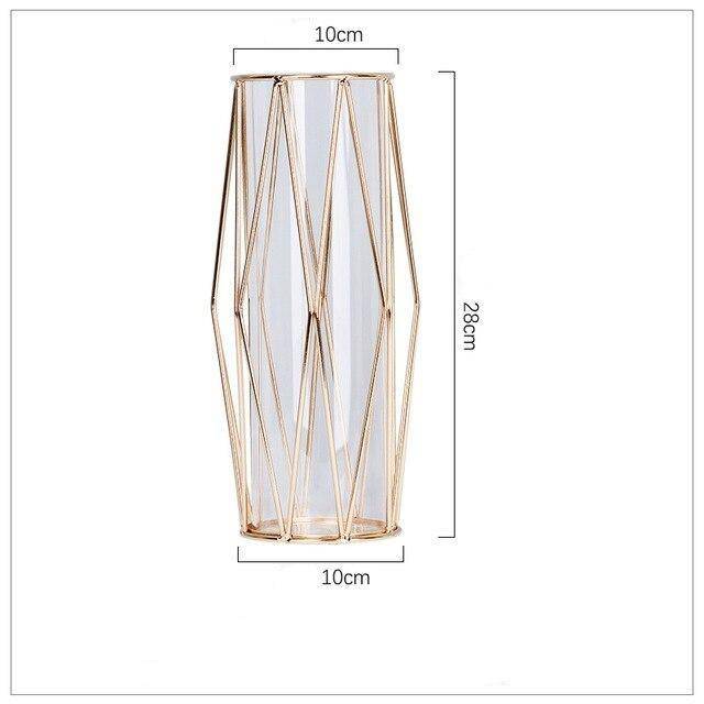 Vase design en métal et verre style Wedding