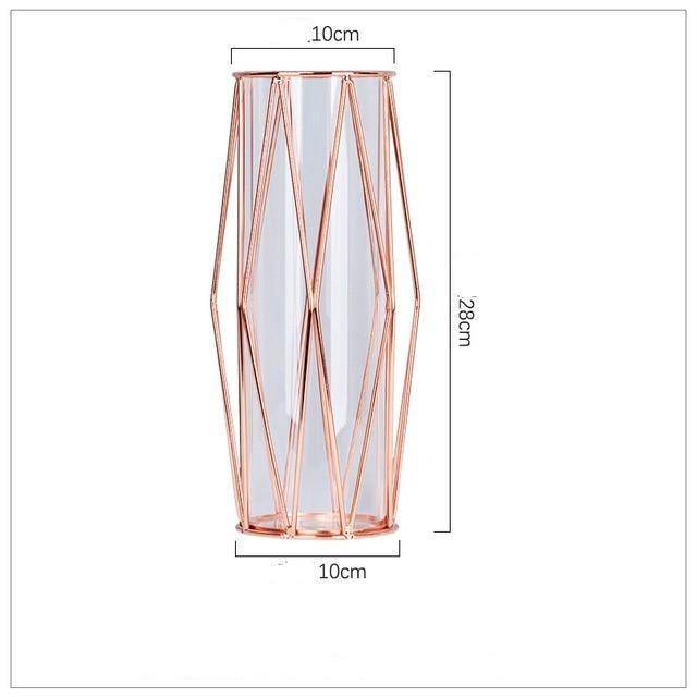 Vase design en métal et verre style Wedding