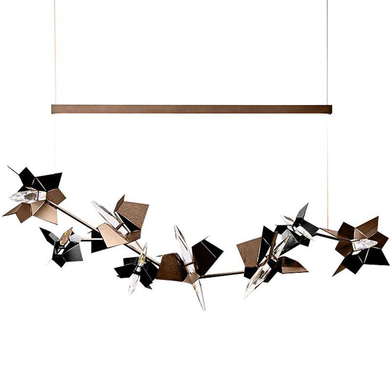 Lustre design moderne à plaques plates chromées Flate - vue 7 sur 6