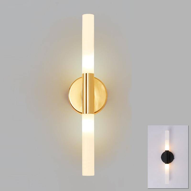 Applique murale design barre dorée et en verre à LED - vue 5 sur 8