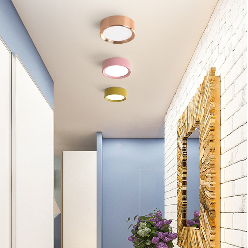 Spot design LED circulaire en aluminium coloré Jasob - vue 5 sur 6