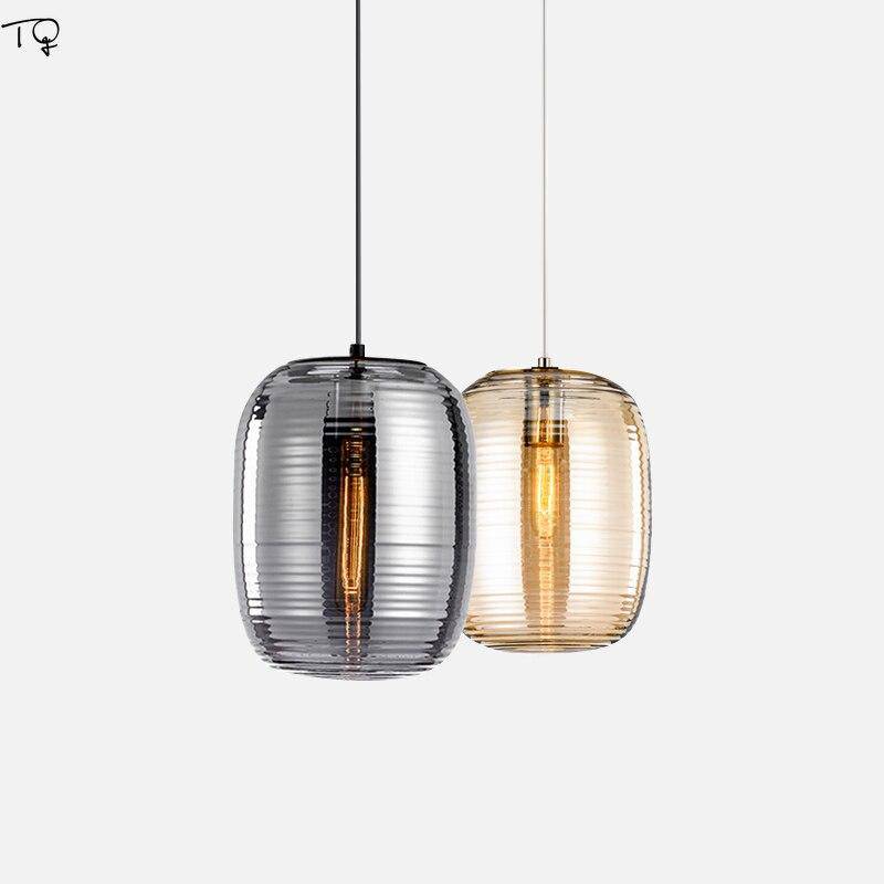 Suspension design à LED en verre stripe Loft - vue 3 sur 5
