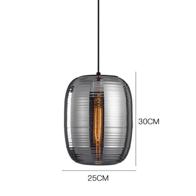 Suspension design à LED en verre stripe Loft - vue 5 sur 5