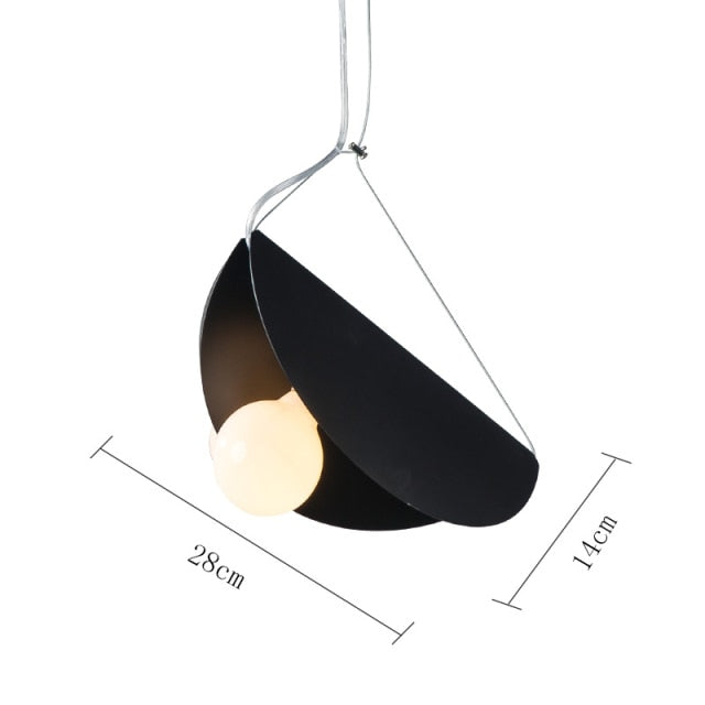 Suspension moderne LED abat-jour circulaire plat et plié Kaia - vue 12 sur 14