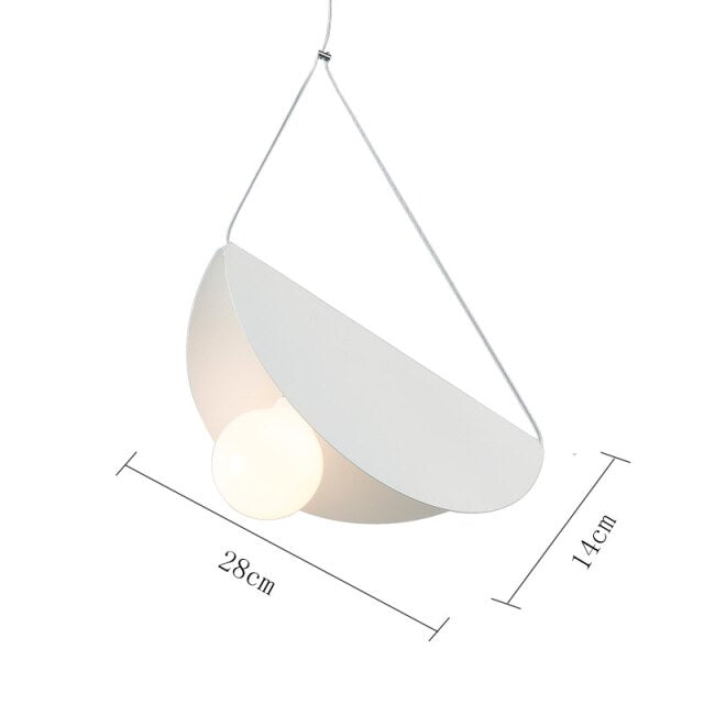 Suspension moderne LED abat-jour circulaire plat et plié Kaia - vue 13 sur 14