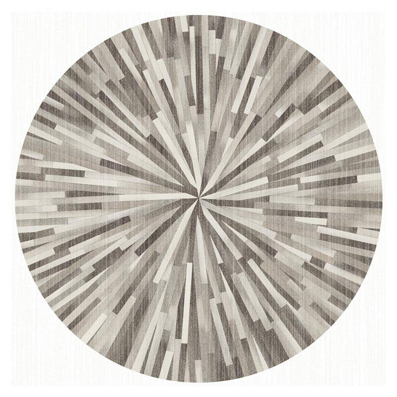 Tapis rond tons de gris moderne Tapete - vue 3 sur 3