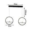 Suspension LED moderne rond avec oiseaux (noir ou blanc)