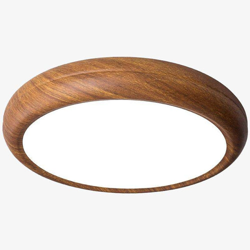 Plafonnier moderne LED rond imitation bois - vue 2 sur 15