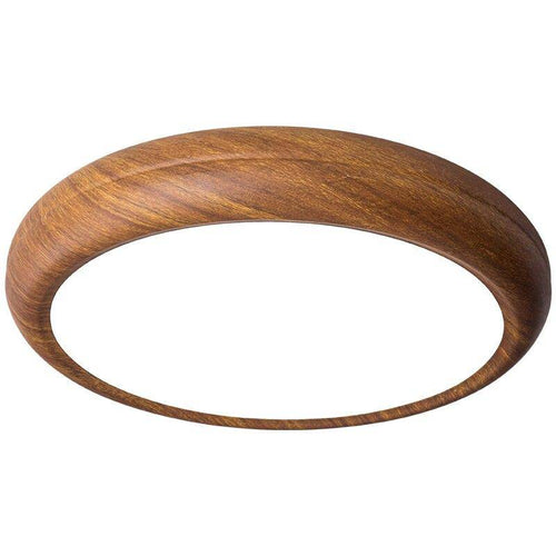 Plafonnier moderne LED rond imitation bois - vue 13 sur 15