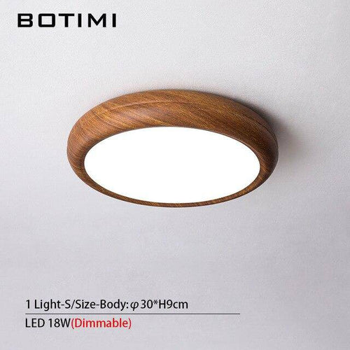 Plafonnier moderne LED rond imitation bois - vue 15 sur 15