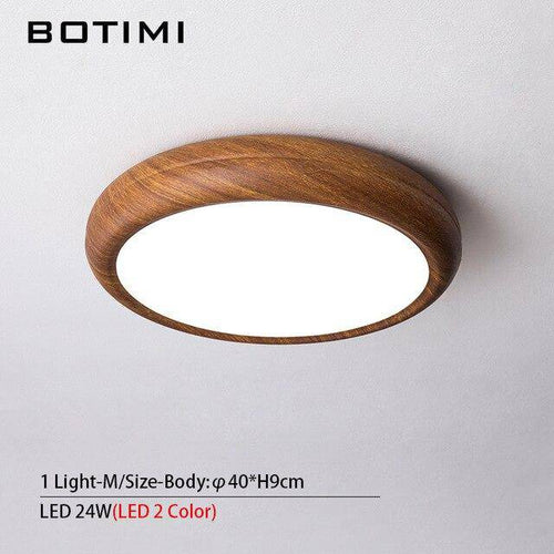 Plafonnier moderne LED rond imitation bois - vue 16 sur 15