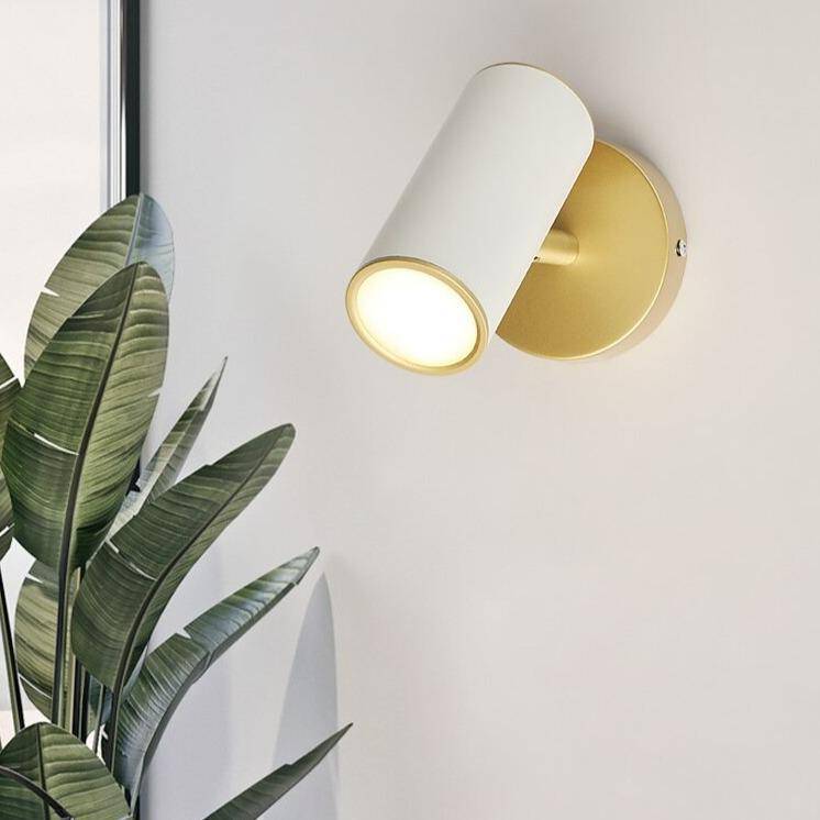 Applique murale LED avec spot cylindrique en métal doré - vue 5 sur 10