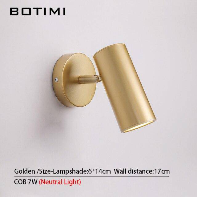 Applique murale LED avec spot cylindrique en métal doré - vue 6 sur 10