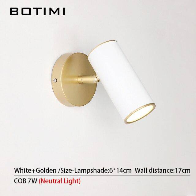 Applique murale LED avec spot cylindrique en métal doré - vue 8 sur 10