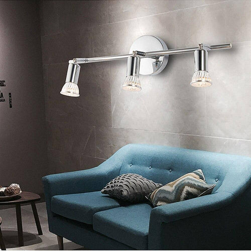 Plafonnier chromé barres à spots LED Spotlight