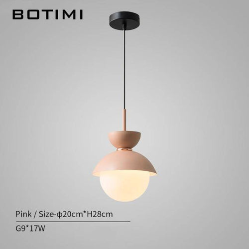 Suspension design à LED en verre et métal coloré Hang