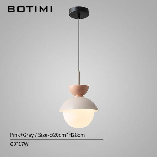 Suspension design à LED en verre et métal coloré Hang