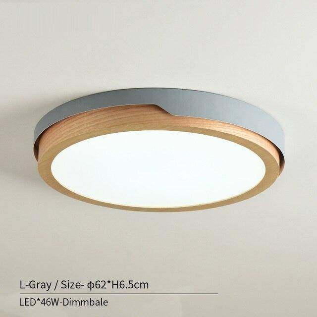 Plafonnier LED en bois et métal Nordic (plusieurs couleurs) - vue 11 sur 22