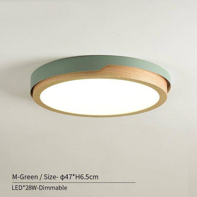 Plafonnier LED en bois et métal Nordic (plusieurs couleurs) - vue 21 sur 22