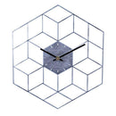 Horloge murale hexagonale en métal 40cm Cube