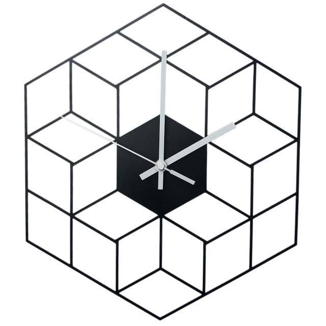 Horloge murale hexagonale en métal 40cm Cube - vue 4 sur 7