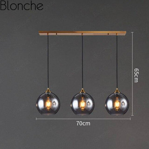 Suspension design LED avec boule en verre fumé Loft