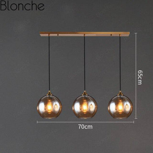 Suspension design LED avec boule en verre fumé Loft