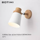 Applique murale moderne LED en bois avec abat-jour en tissu coloré