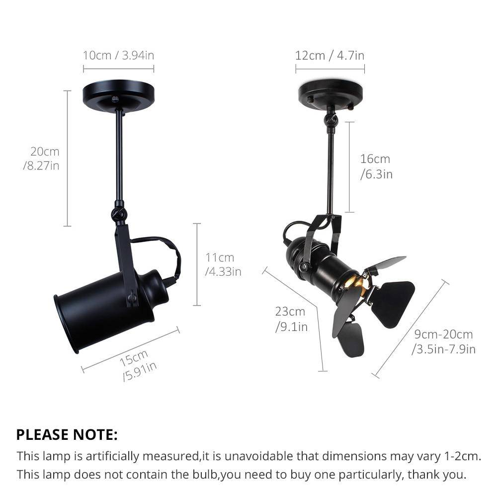 Spot moderne à LED cylindre en métal noir style Caméra - vue 4 sur 8
