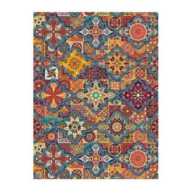 Tapis persan rectangle au style dirouz J