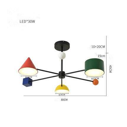 Plafonnier enfant LED avec différentes formes géométriques colorées
