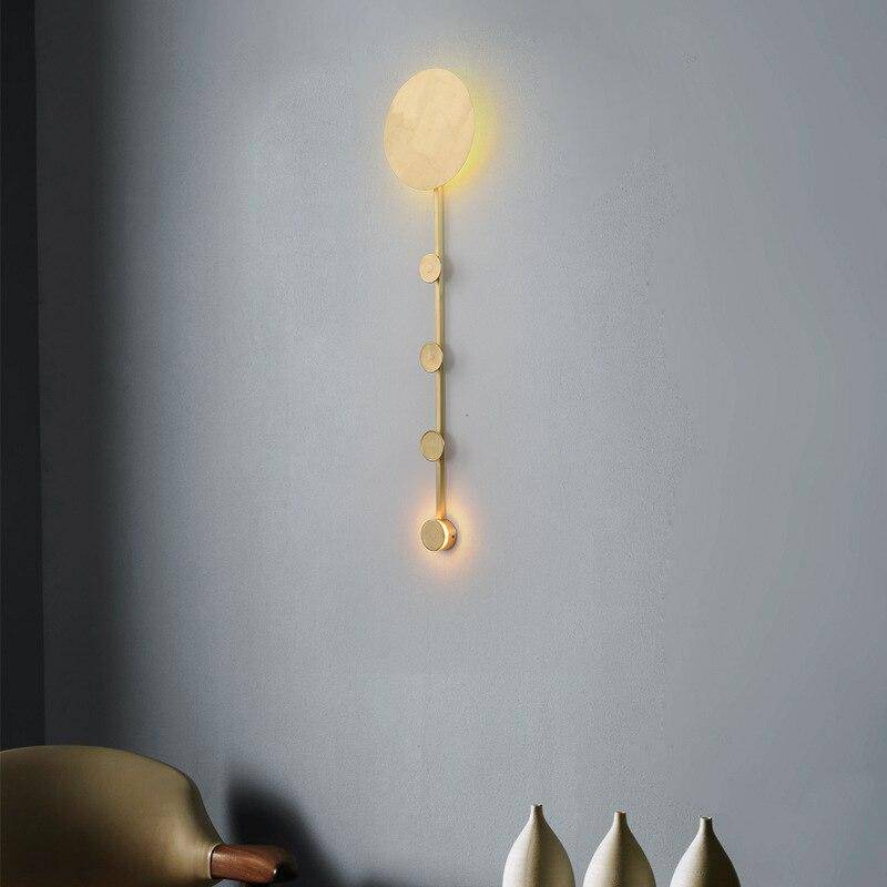 Applique murale design LED dorée avec disque style Shining - vue 3 sur 5