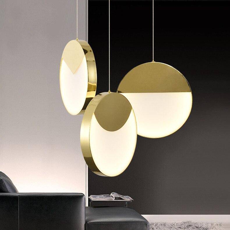 Suspension design LED aux formes arrondies dorées Créative - vue 2 sur 6