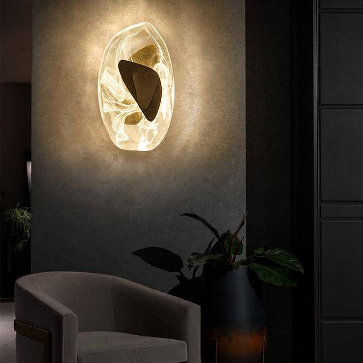 Applique murale design LED aux formes arrondies en verre Luxury