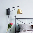Applique murale LED avec abat-jour arrondi cuivré style Loft
