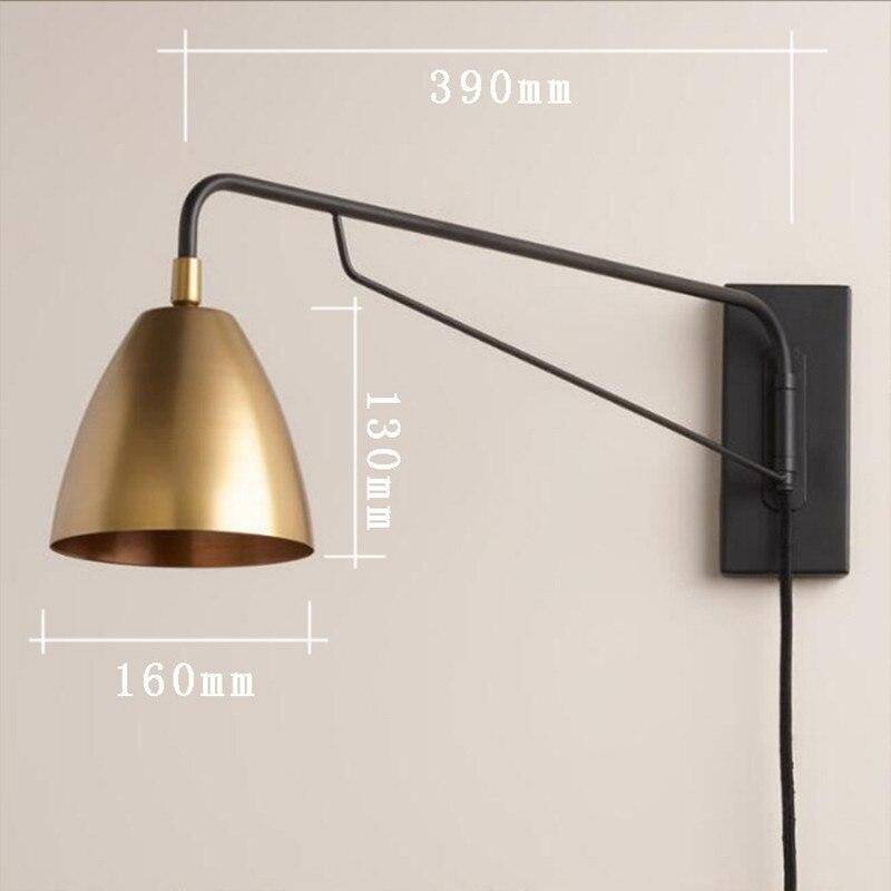 Applique murale LED avec abat-jour arrondi cuivré style Loft - vue 4 sur 3