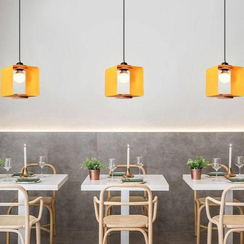Suspension design cube ouvert de couleur Hand