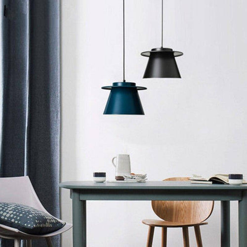Suspension design LED à l'abat-jour en acier coloré Shine