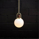 Suspension design LED boule en verre et métal doré style wood
