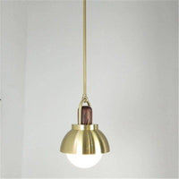 Suspension design LED boule en verre et métal doré style wood