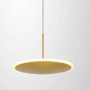 Suspension design disque dorée à LED - vue 5 sur 6